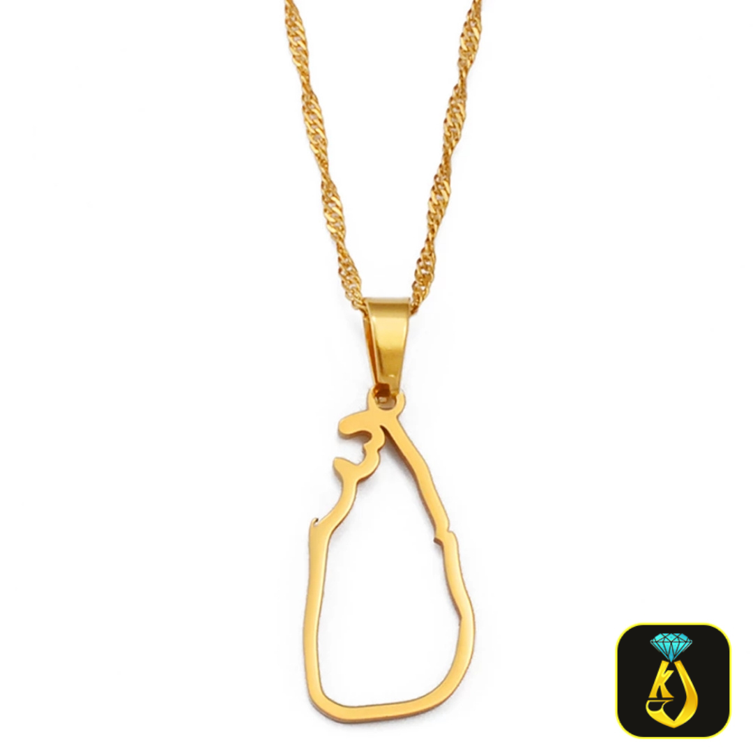 22KT Gold Sri Lanka Map Pendant